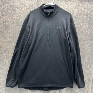 Under Armour Sweater Men XL Black Sweatshirt Outdoors 1/4 Zip Jacket Knit